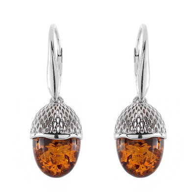 Cognac Baltic Amber Silver Earrings (dagen)