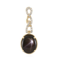 9K Black Star Sapphire Gold Pendant