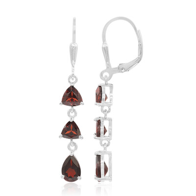 Garnet Silver Earrings