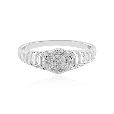 I2 (I) Diamond Silver Ring