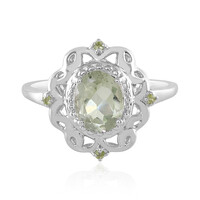 Green Amethyst Silver Ring