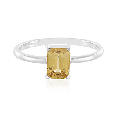 Yellow Zircon Silver Ring