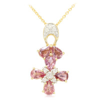 18K Unheated Padparadscha Sapphire Gold Necklace (AMAYANI)