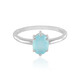 Aqua Chalcedony Silver Ring