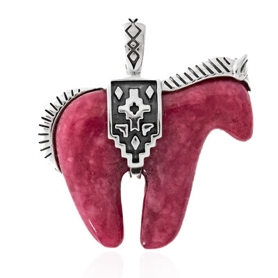 Rhodonite Silver Pendant (Desert Chic)