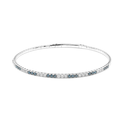 14K SI2 Blue Diamond Gold Bangle (CIRARI)