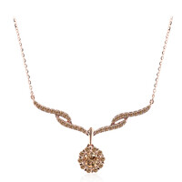 18K VS1 Argyle Rose De France Diamond Gold Necklace