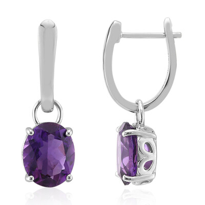 Zambian Amethyst Silver Earrings