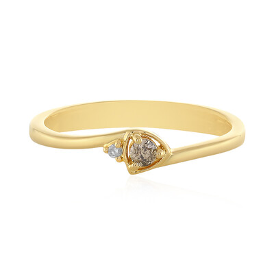 I3 Champagne Diamond Silver Ring