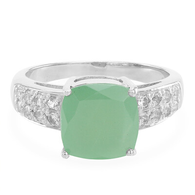 Green Chalcedony Silver Ring