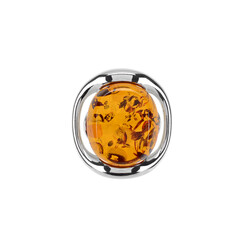 Cognac Baltic Amber Silver Pendant