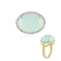 Aqua Chalcedony Silver Ring