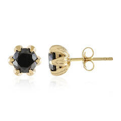 9K Black Diamond Gold Earrings