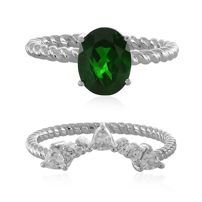 Russian Diopside Silver Ring