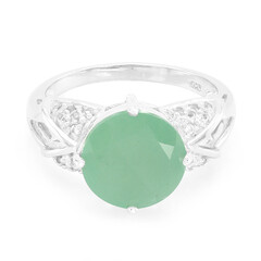 Green Chalcedony Silver Ring