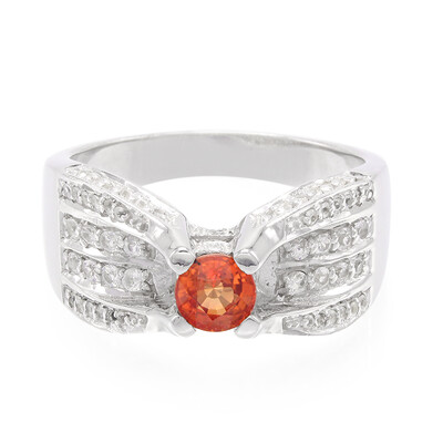 Sunset Ruby Silver Ring