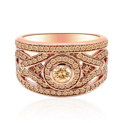 14K VS1 Argyle Rose De France Diamond Gold Ring (Annette)