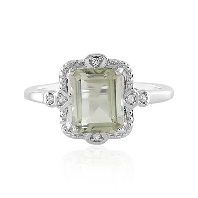 Green Amethyst Silver Ring