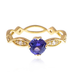 9K AAA Tanzanite Gold Ring (de Melo)