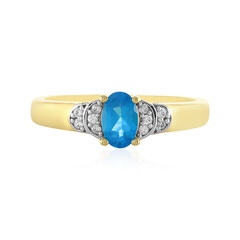 Neon Blue Apatite Silver Ring