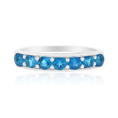 Neon Blue Apatite Silver Ring