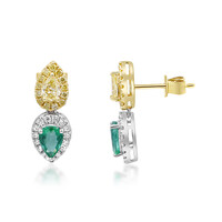 14K AAA Zambian Emerald Gold Earrings (CIRARI)