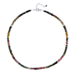 Fancy Tourmaline Silver Necklace