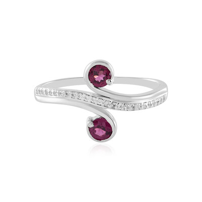 Magenta Garnet Silver Ring