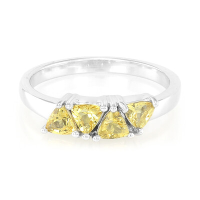 Yellow Beryl Silver Ring