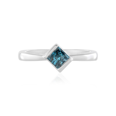 I3 Blue Diamond Silver Ring