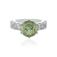 Green Amethyst Silver Ring