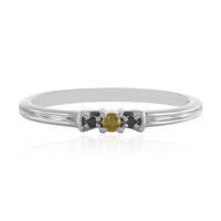 I3 Yellow Diamond Silver Ring