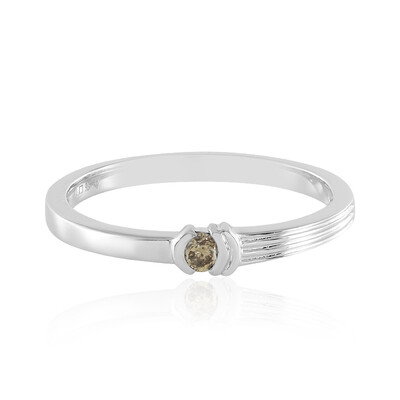 I3 Champagne Diamond Silver Ring