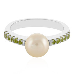 White Freshwater Pearl Silver Ring