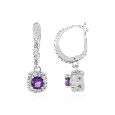 Siberian Amethyst Silver Earrings