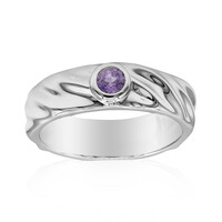 Unheated Ceylon Purple Sapphire Silver Ring