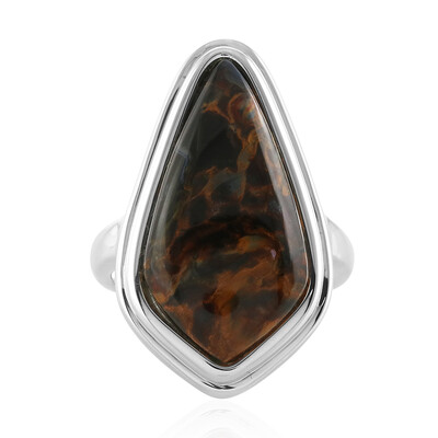 Golden Pietersite Silver Ring