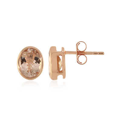 9K Peach Morganite Gold Earrings