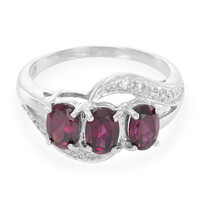 Brazilian Rhodolite Silver Ring