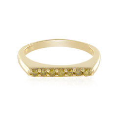 I3 Yellow Diamond Silver Ring