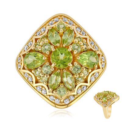 Burmese Peridot Silver Ring