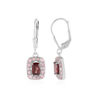 Mahogany Zircon Silver Earrings