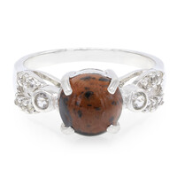 Mahogany Obsidian Silver Ring