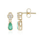 9K Russian Emerald Gold Earrings