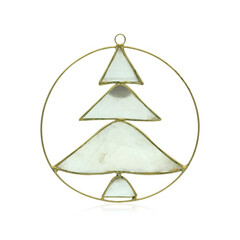 Capiz Shell Brass Pendant