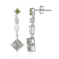 Green Amethyst Silver Earrings