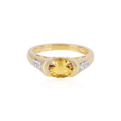 Yellow Beryl Silver Ring