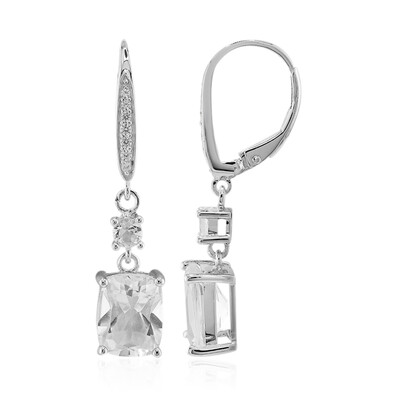 White Topaz Silver Earrings