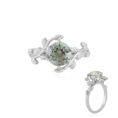 Green Amethyst Silver Ring