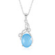 Blue Chalcedony Silver Necklace